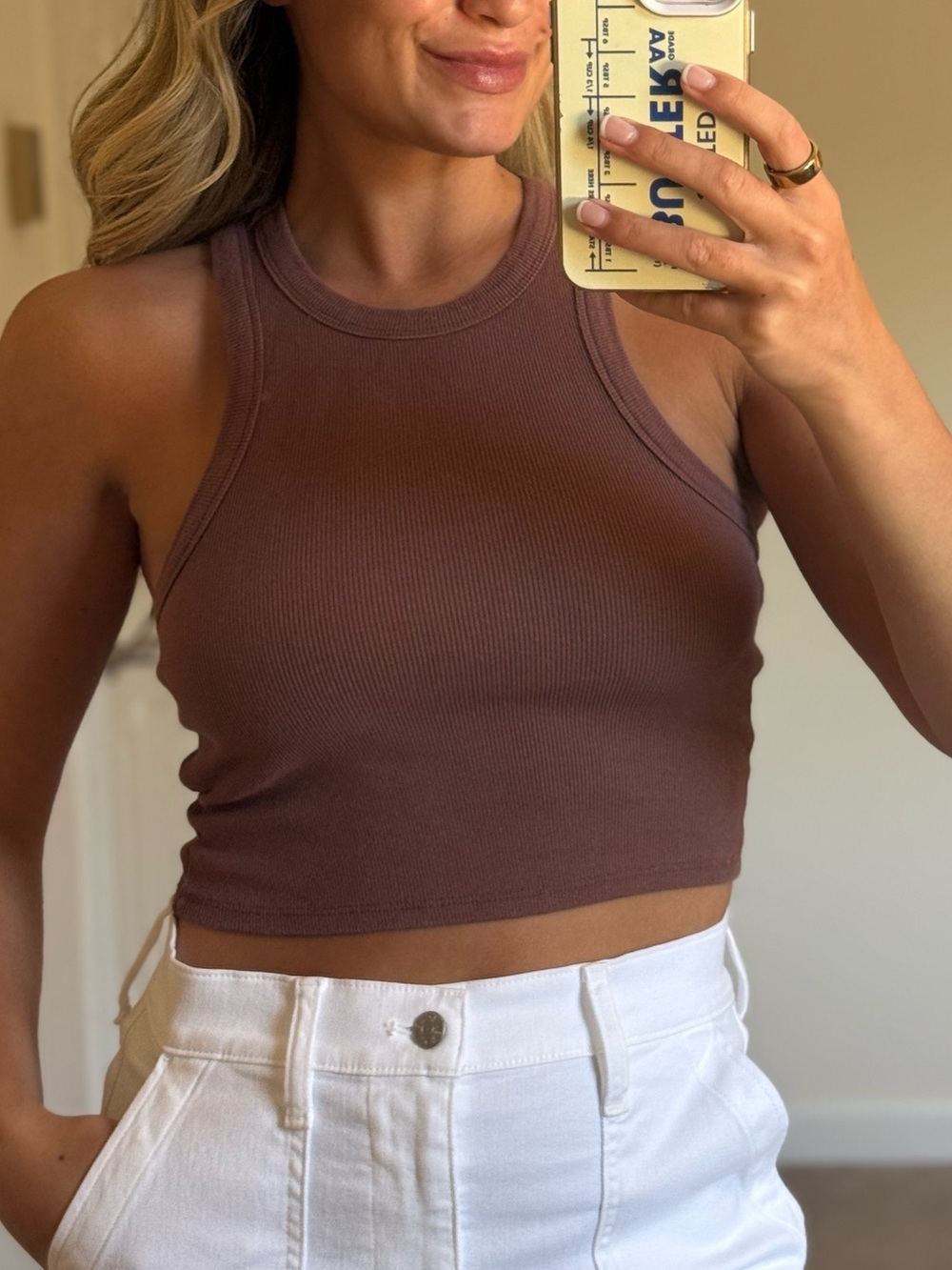 Anthropologie crop tank burnt orange size XXS